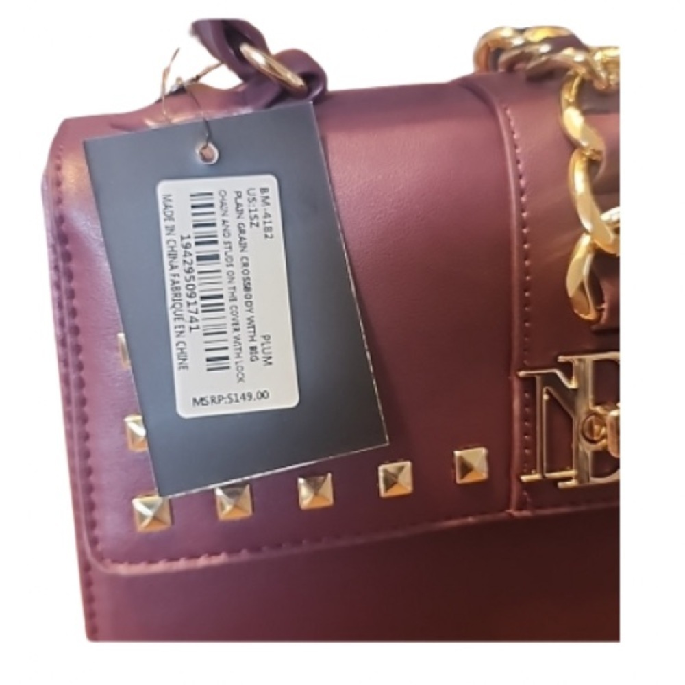 Badgley Mischka Purple Studded Women's Bag - Picture 4 of 5